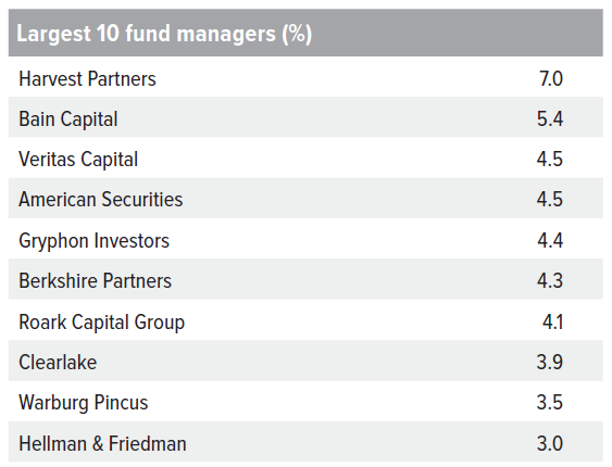 Largest 10 fund managers (%)