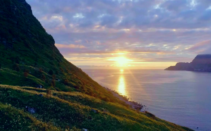 Sunset over mountains
