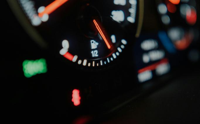 fuel gauge from a car dashboard