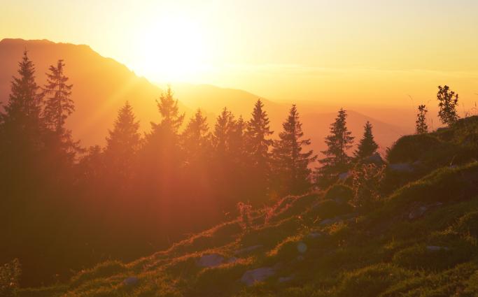 Sunrise over mountains