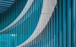 Architecture detail Modern Building Glass facade wall curve pattern Exterior