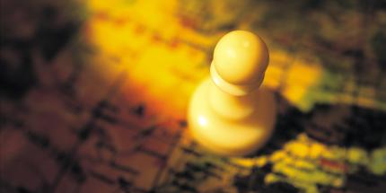 Chess piece on map
