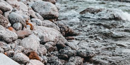 rocks with a river flowing