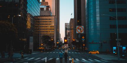 City Buildings at Dusk