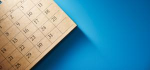 Calendar with blue background