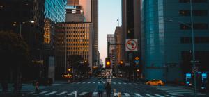 City Buildings at Dusk
